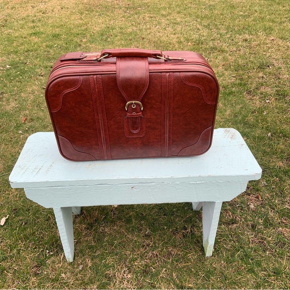 Valise Vintage En Cuir Années 1980 - Bagage Rétro Style Voyage